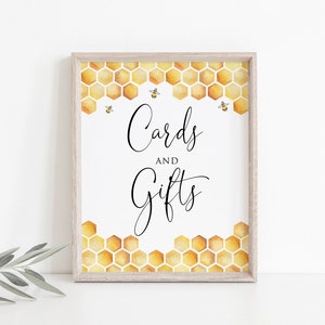 Honey Cards and Gifts Sign, Honey Bee Cards Sign, Honey Baby Shower Favors Sign, Honey Bridal Shower Gift Table, W1500
