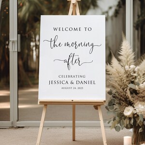 Welcome to the Morning After Sign, Wedding Brunch Welcome Sign, Modern Wedding Sign, Post Wedding Brunch Sign, Digital File, W1125-3