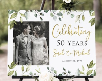 Printed or Digital Celebrating 50 Years, 50th Anniversary Photo Welcome Sign, W1128K