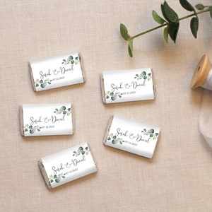 Mini Candy Wrappers, Greenery Wedding Candy Wrappers, Birthday Candy Wrappers, Botanical Wedding Mini Candy Wrappers, Digital file, W1124