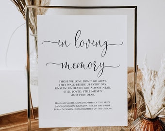 Modern Wedding In Loving Memory Wedding Sign, Memorial Wedding Sign, W1125