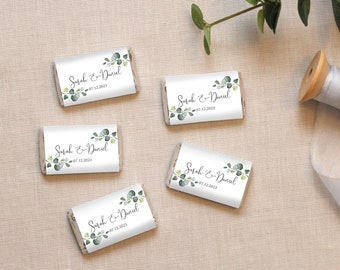 Mini Candy Wrappers, Greenery Wedding Candy Wrappers, Birthday Candy Wrappers, Botanical Wedding Mini Candy Wrappers, Digital file, W1124