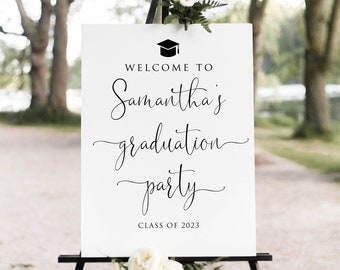Graduation Party Welcome Sign, Minimalist Graduation Welcome Sign, Grad Party Sign, Graduation Decor, Digital file, W1125-1
