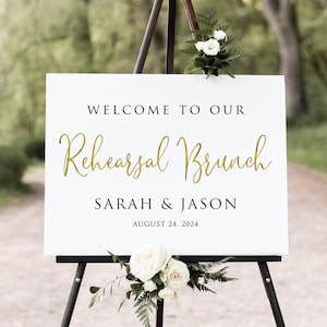 Rehearsal Brunch Welcome Sign, Gold Rehearsal Welcome Sign, Digital File, W1127-1