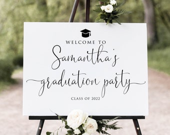 Graduation Party Welcome Sign, Modern Graduation Welcome Sign, Grad Party Sign, Graduation Decorations, Digital file, W1125-2