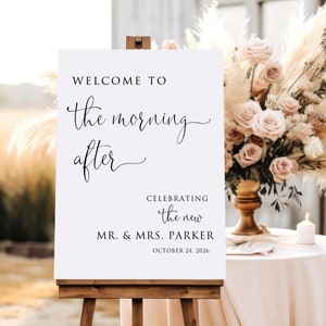 Welcome to the Morning After Sign, Wedding Brunch Welcome Poster, Post Wedding Sinage, Digital File, W1125-4