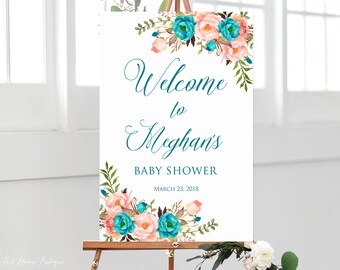 Coral baby shower | Etsy