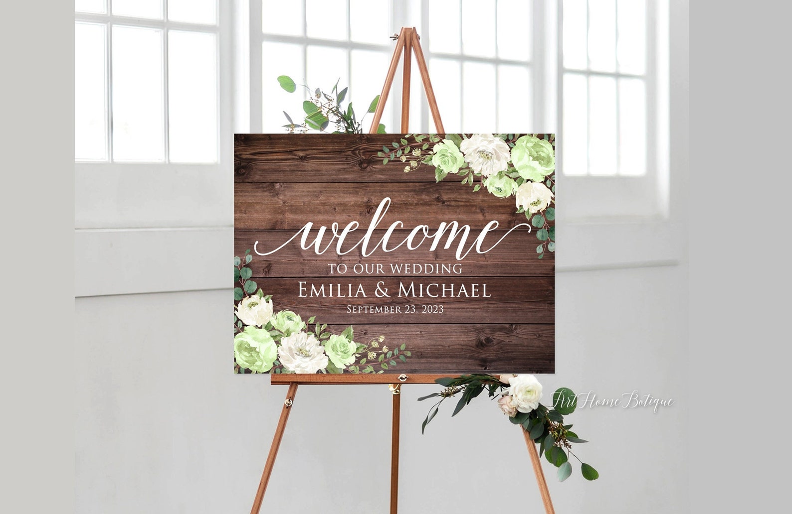 Rustic Welcome Flowers Rustic Sage Green Wedding Welcome Sign, Sage Wedding Welcome Sign, Sage ...