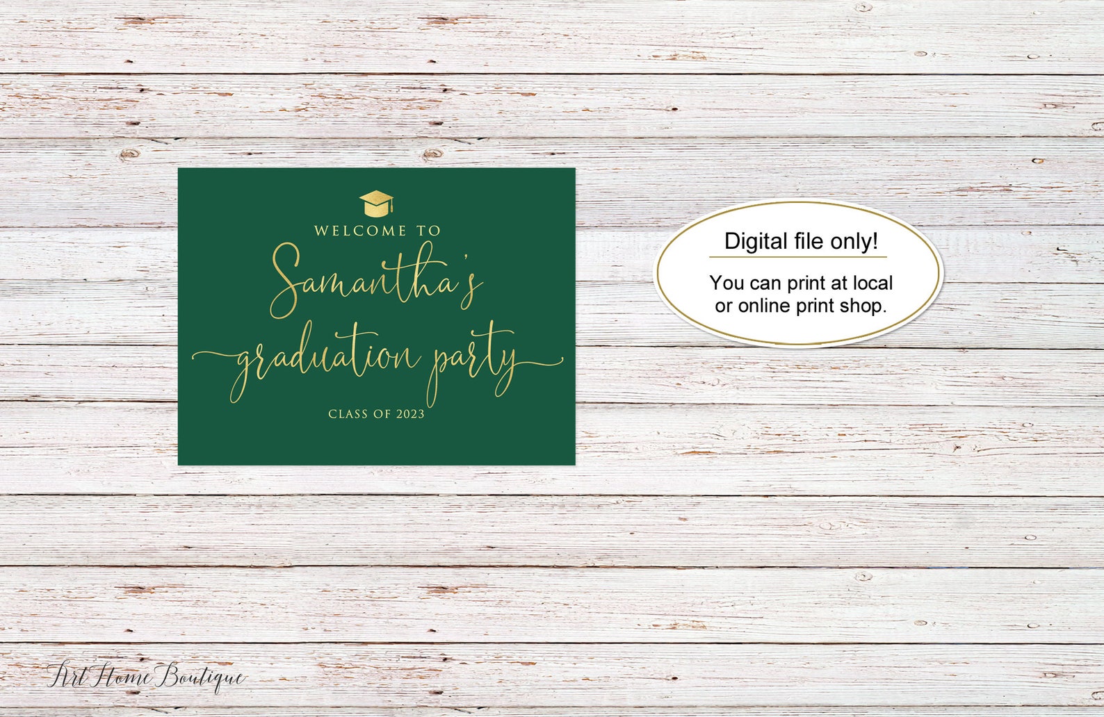 Hunter Green Graduation Party Sign Emerald Green Etsy