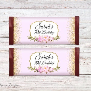 Birthday Candy Wrapper Favors, Any Age Candy Bar Wrappers, Purple Candy Wrappers, Birthday Candy Bar Wrapper Covers, #W267, BW267