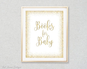 Książki dla dziecka Znak, Przynieś książkę zamiast karty, Złoty Przynieś książkę Baby Shower, Znak Prośby o książkę, NATYCHMIASTOWE POBIERANIE, BS826