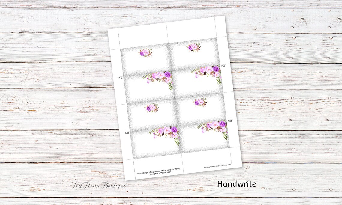 Purple Place Card Food Tents Name Card Seating Card - Etsy