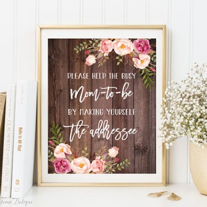 Baby Shower Addressee Sign, Help The Busy Mom To Be Make Yourself The Addressee, BS26