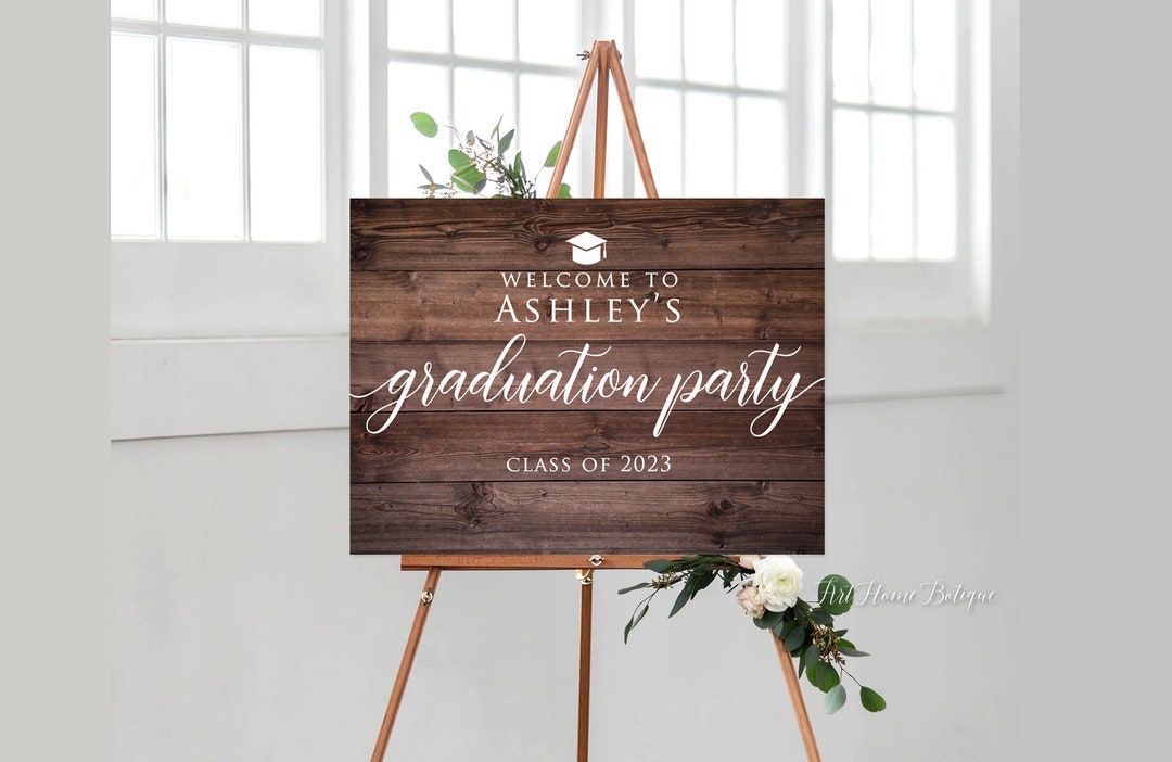 Rustic Graduation Party Welcome Sign, Graduation Welcome Sign, Grad ...