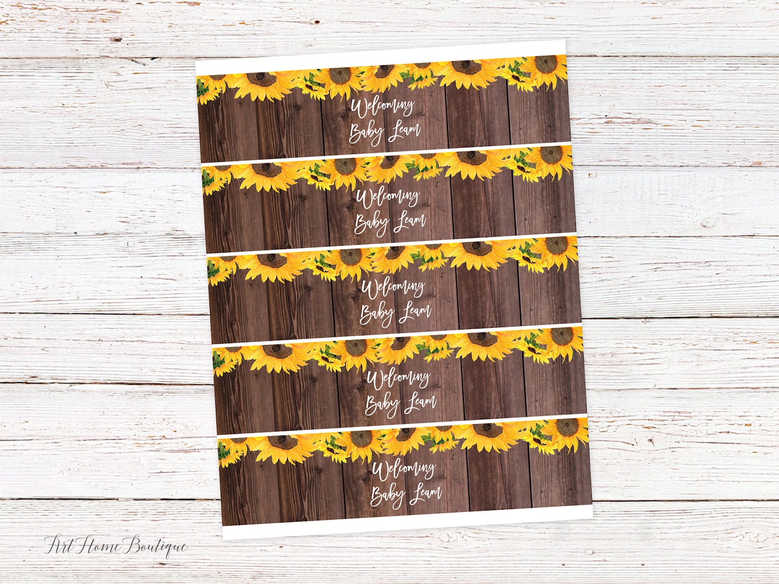 Rustic Water Bottle Labels Sunflower Baby Shower Water Bottle - Etsy
