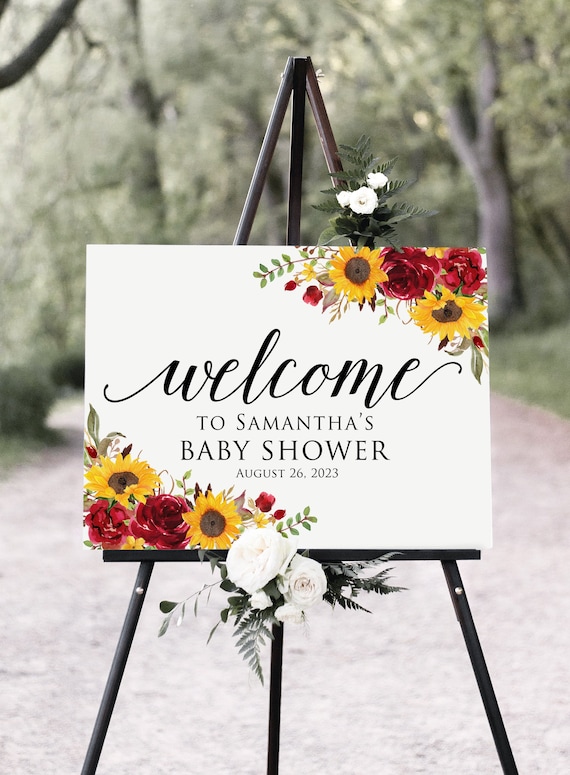 Roses and sunflower baby shower 2025