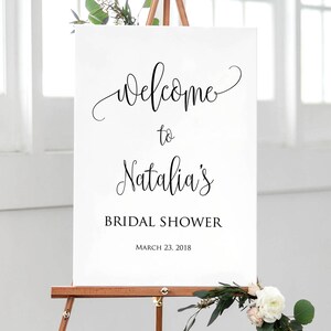 Bridal Shower Welcome Sign, Calligraphy Welcome to Bridal Shower Sign, Large Welcome Sign, Delicate Welcome Sign, Printable Sign, W59 image 1