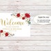 Red Gold Wedding Welcome Sign Red Floral Welcome Sign - Etsy