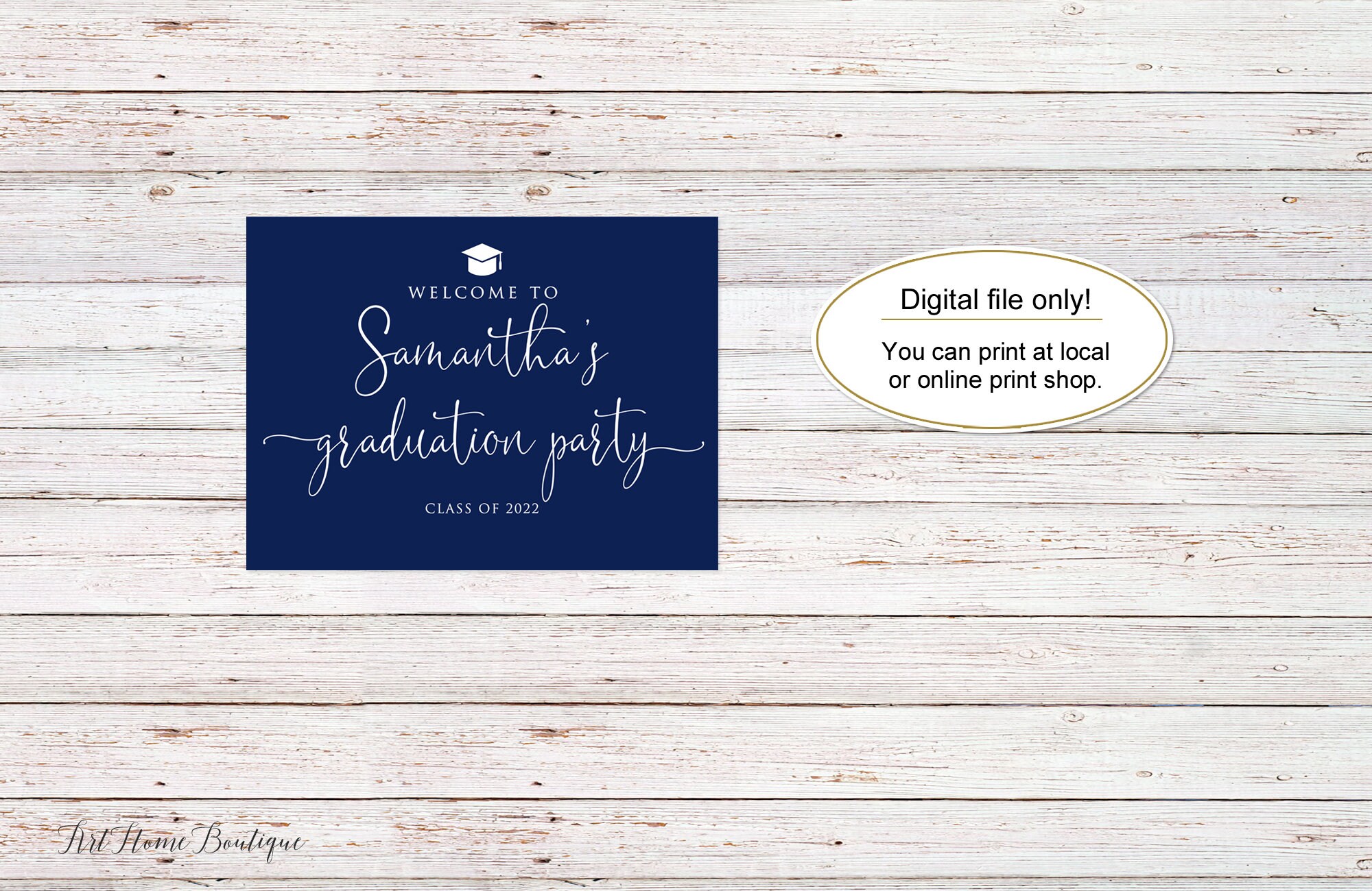 Navy Grad Sign Navy Graduation Party Welcome Sign, Blue Graduation Welcome Sign, Grad ...