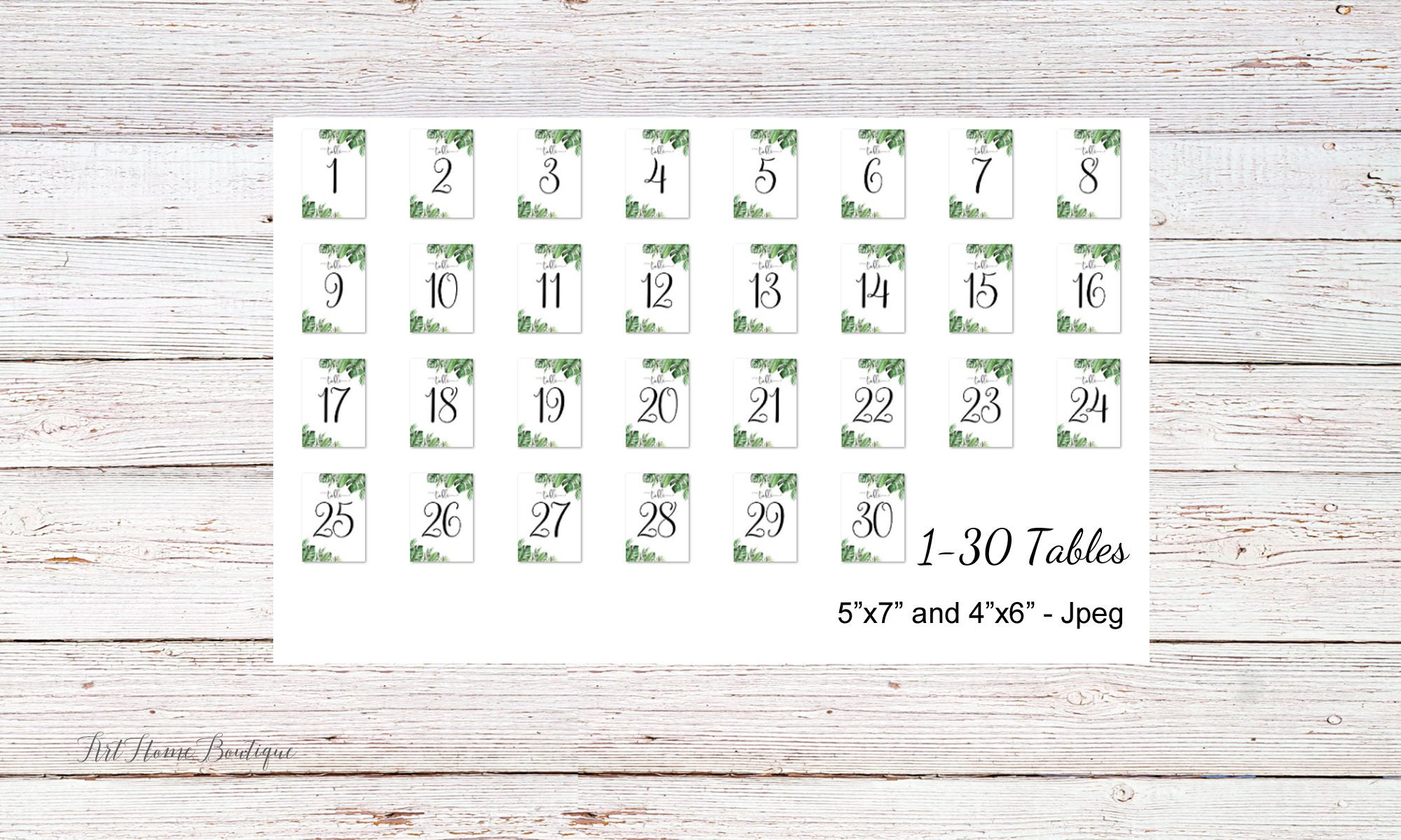 Monstera Table Numbers Tropical Table Numbers, Monstera Wedding Table Numbers, Palm Table ...