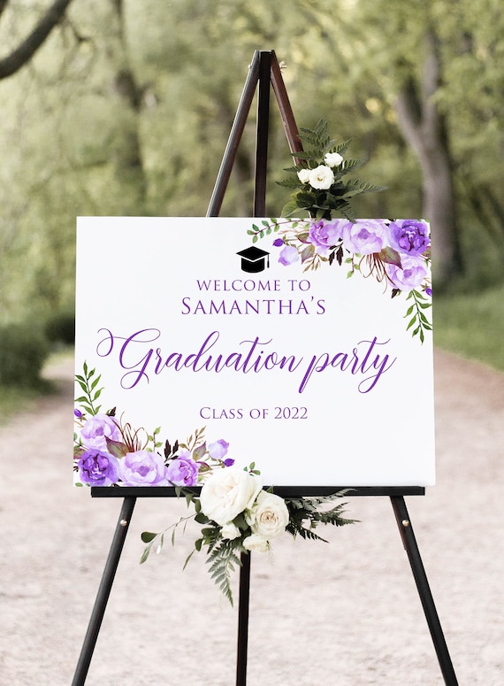 Lavender Graduation Party Sign Purple Graduation Etsy