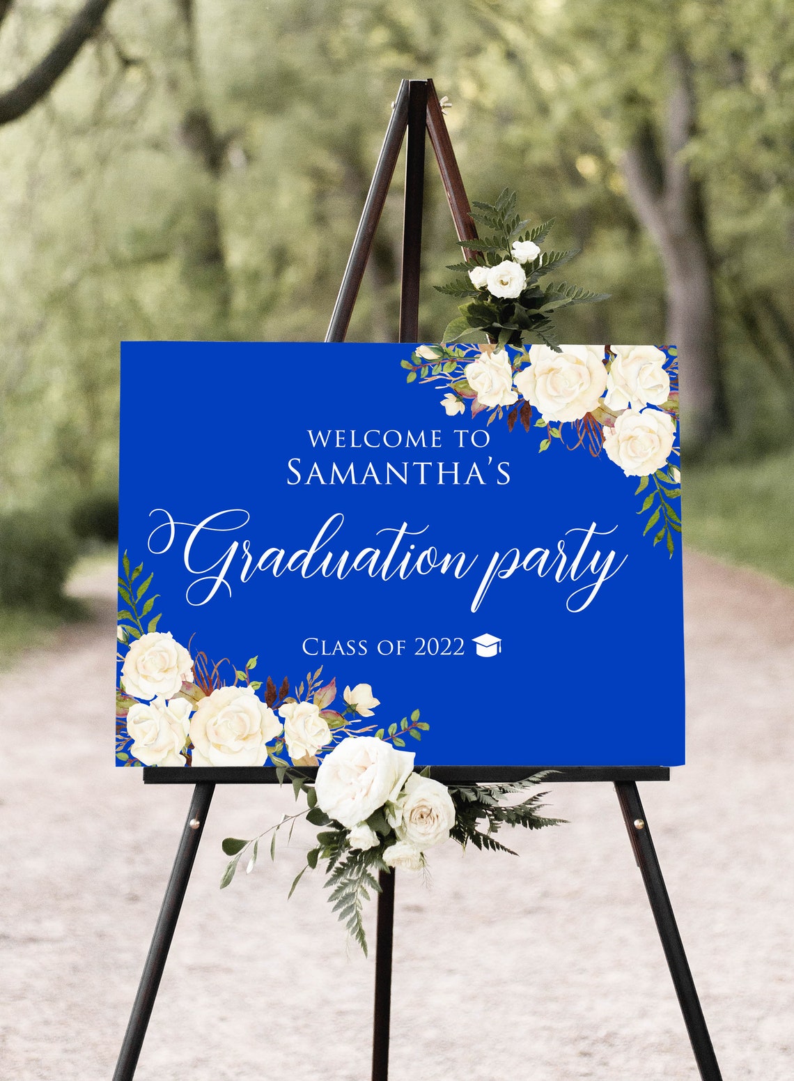 Royal Blue Graduation Party Welcome Sign, Blue Graduation Welcome Sign ...