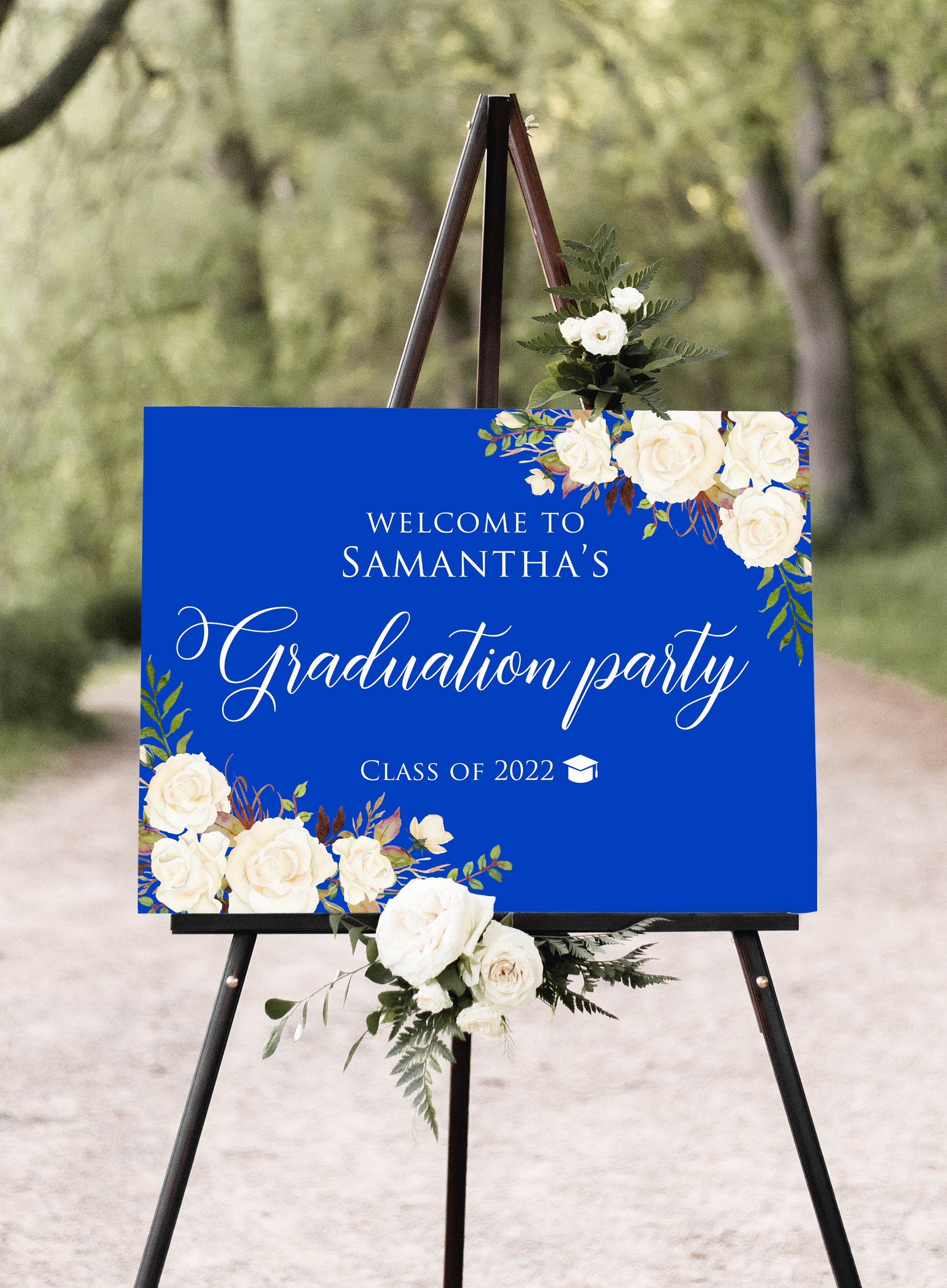 Blue Prom Sign Royal Blue Graduation Party Welcome Sign, Blue Graduation Welcome Sign ...
