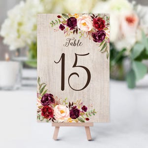 Rustic Table Numbers, Wedding Table Numbers, Birthday Table Numbers ...