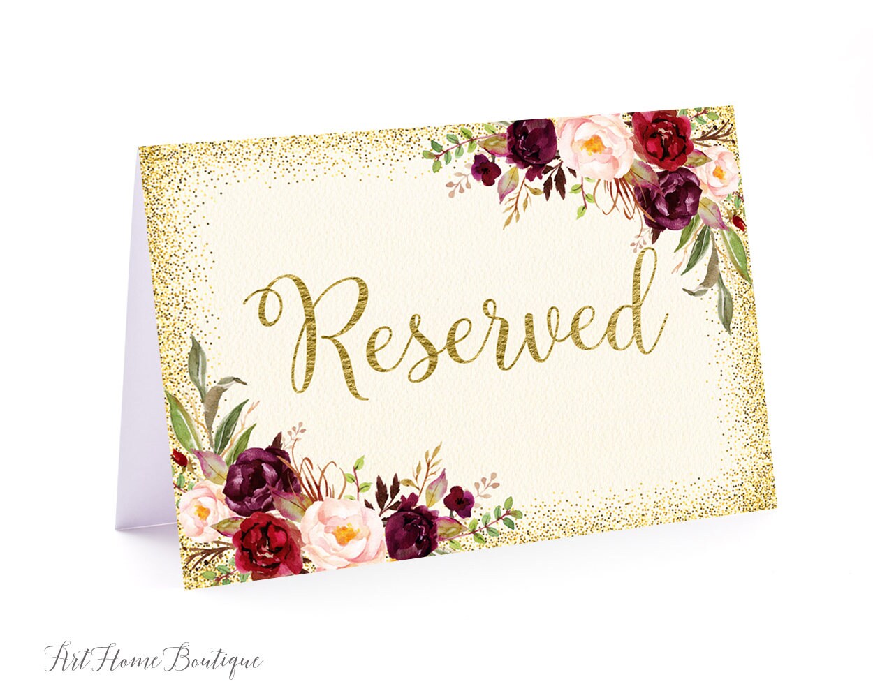 Reserved Sign, Wedding Reserved Sign, Reserved Seating Sign, Ivory Gold ...