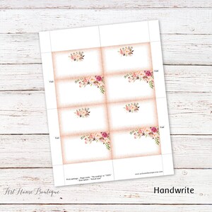 Rose Gold Place Card, Food Tents, Name Card, Seating Card, Blush Wedding Place Cards, Birthday ...