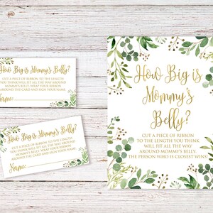 Quelle est la taille du ventre de maman, jeux de verdure pour baby shower, téléchargement immédiat, fichier numérique, BS33