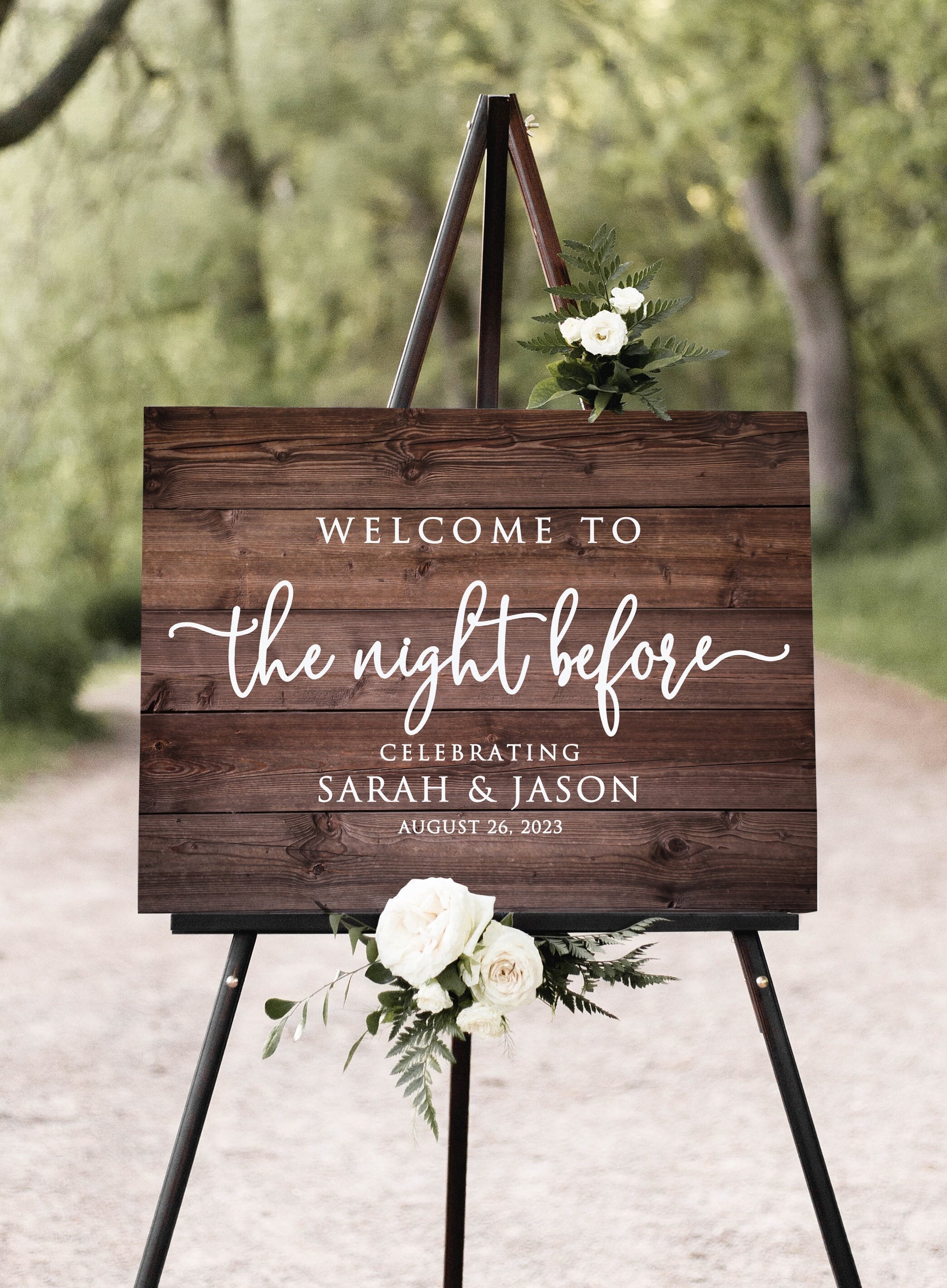 Rustic Welcome to the Night Before Sign, Rustic Rehearsal Dinner ...
