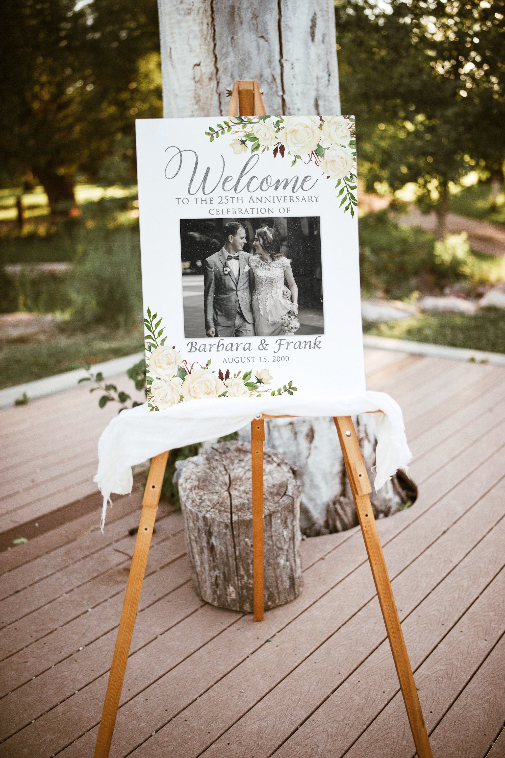 Printed or Digital 25th Anniversary Welcome Sign With Photo, W951
