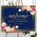 Navy Welcome Wedding Sign, Welcome to Our Wedding Sign, Horizontal ...