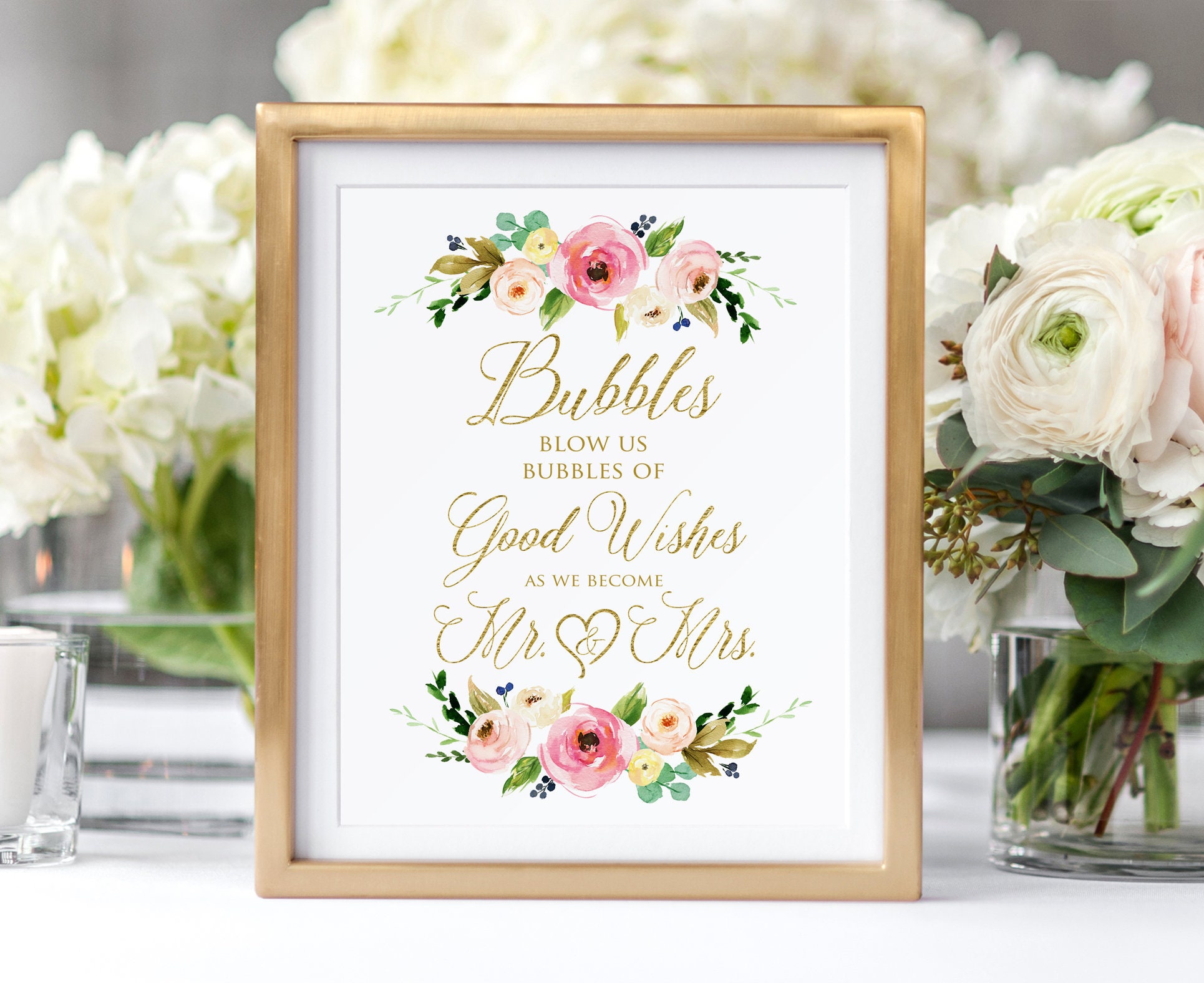 Bubbles Wedding Sign Blow Us Bubbles of Good Wishes Wedding Etsy