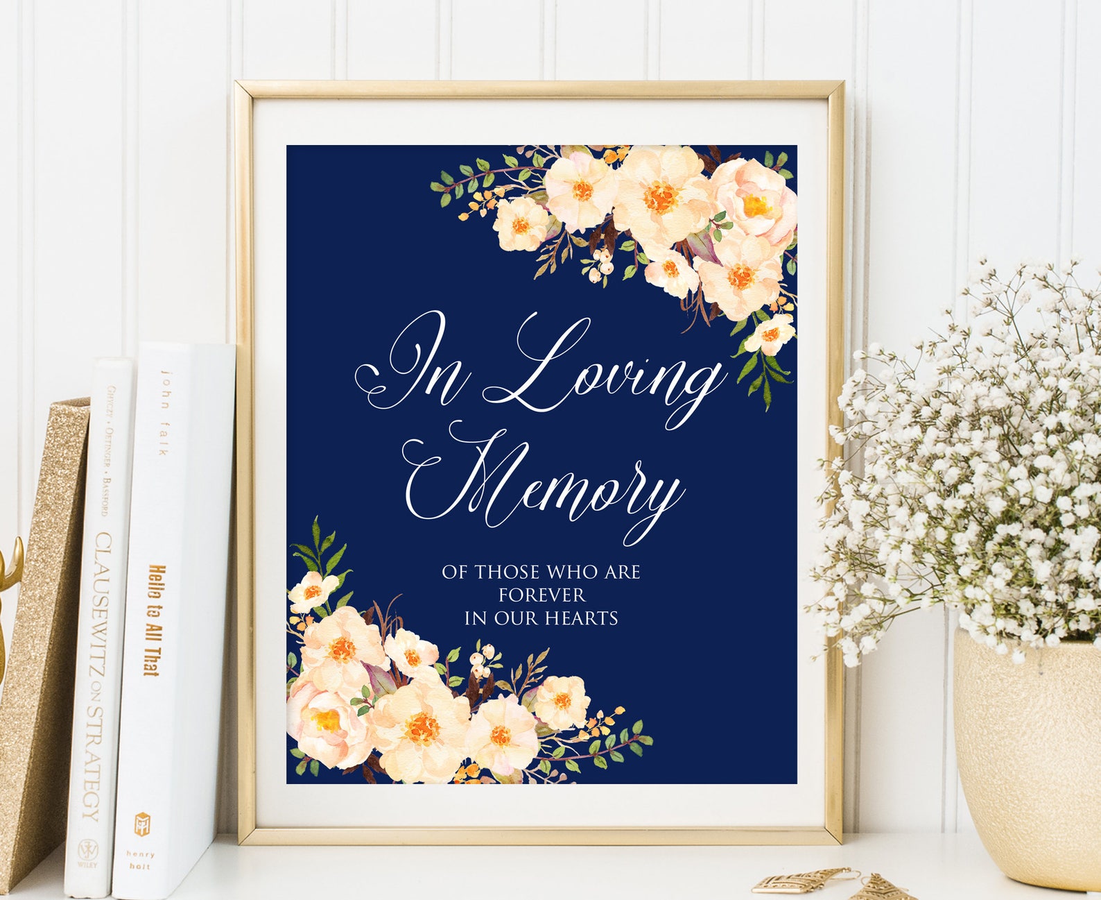 In Loving Memory Wedding Sign Memorial Table Sign Floral Etsy