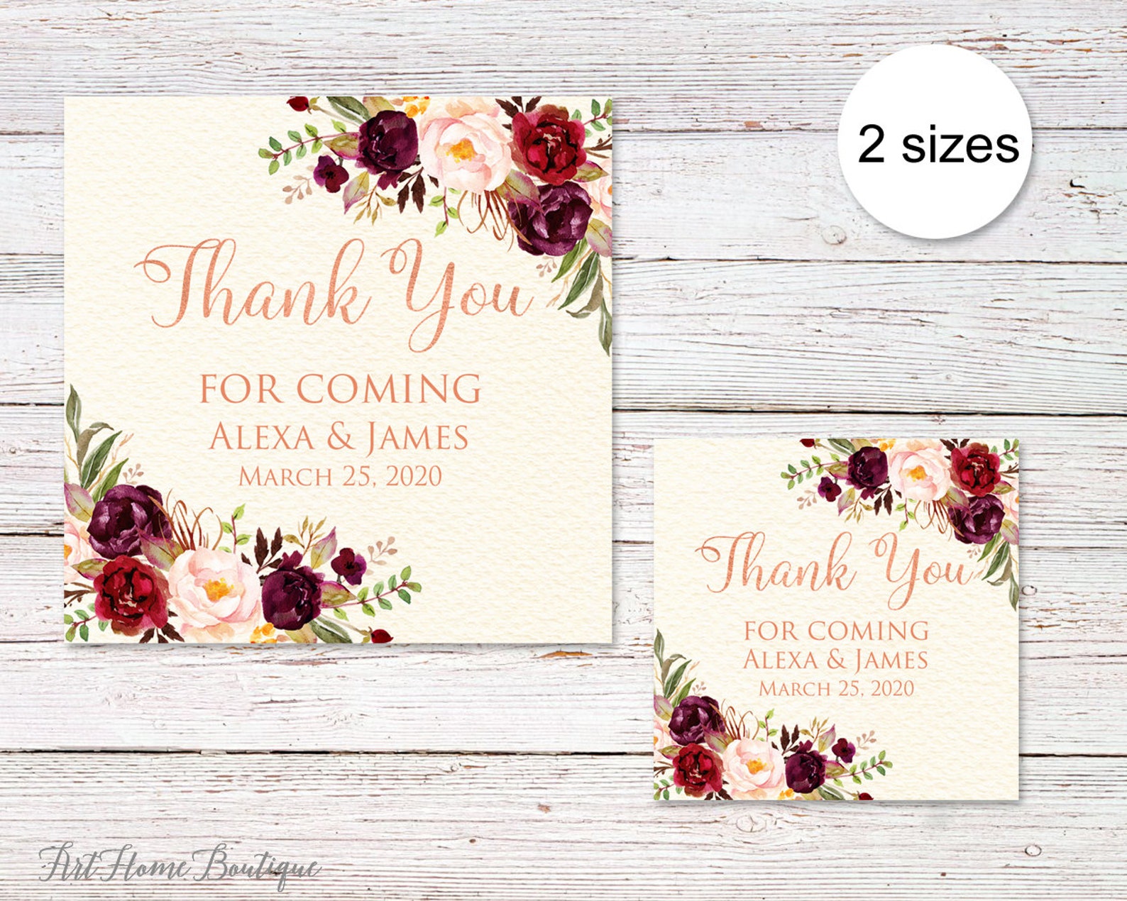 Wedding Favor Tags Thank You Tags Ivory Favor Tags Rose - Etsy