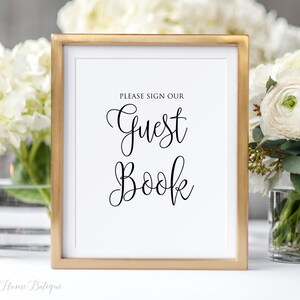 Guest Book Sign, Baby Shower Guest Book Sign, Calligraphy Wedding Guest Book Sign, Please Sign Our Guest Book Sign, BS59, W59