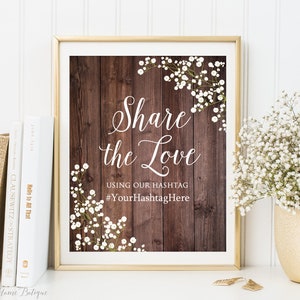 Signe Share the Love hashtag, signe Share the Love mariage, signe Instagram mariage, gypsophile, gypsophile, W310