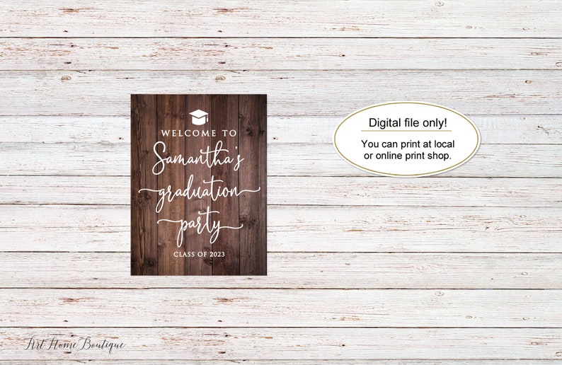 Rustic Graduation Party Welcome Sign, Country Graduation Welcome Sign ...