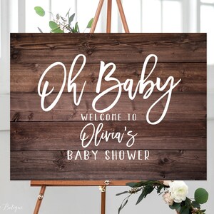 Rustic Baby Shower Welcome Sign, Welcome to Baby Shower Sign, Large Welcome Sign, Horizontal, Landscape, BS129
