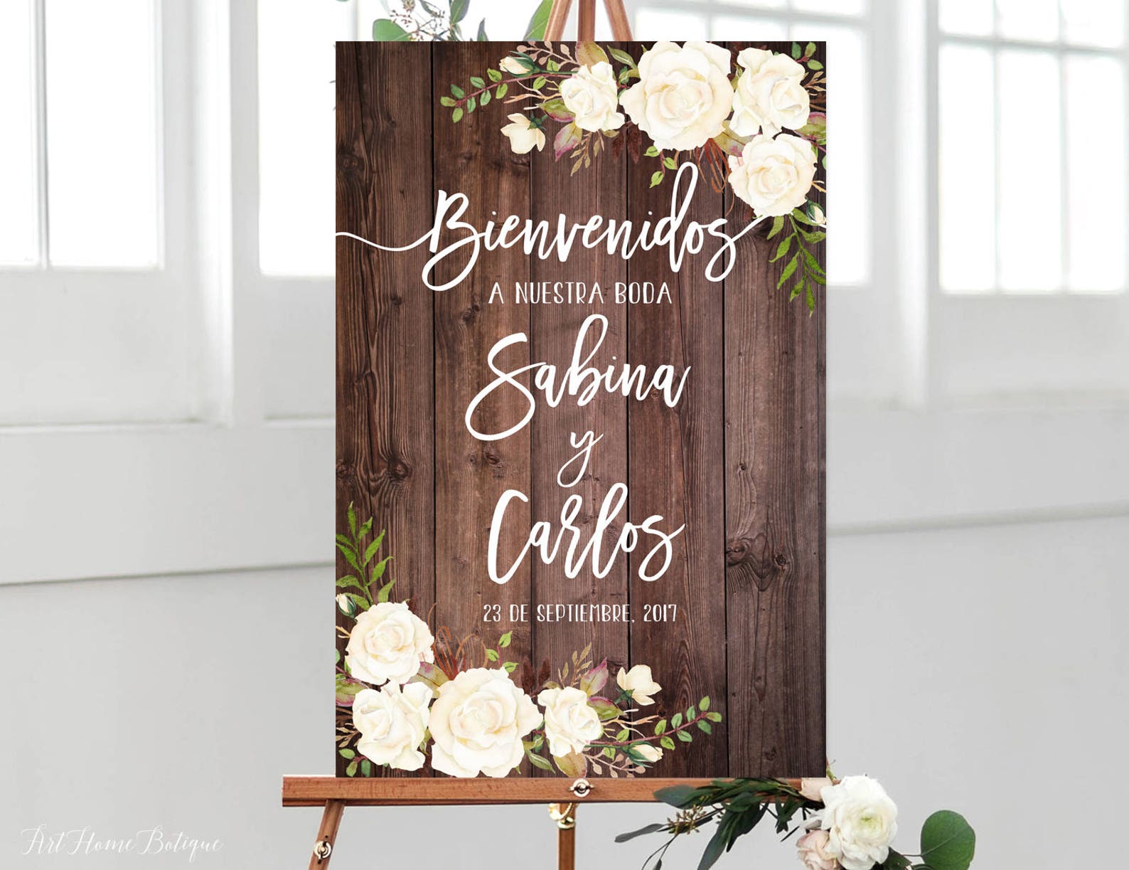 Bienvenidos a Nuestra Boda Welcome Wedding Sign Rustic | Etsy