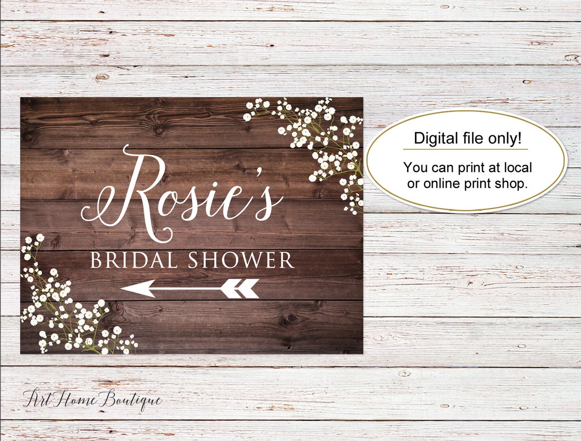 Bridal Shower Direction Sign, Rustic Welcome Bridal Shower Sign, Baby’s ...