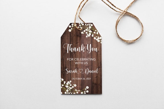 Rustic Thank You Tags Favor Tags Personalized Digital File - Etsy