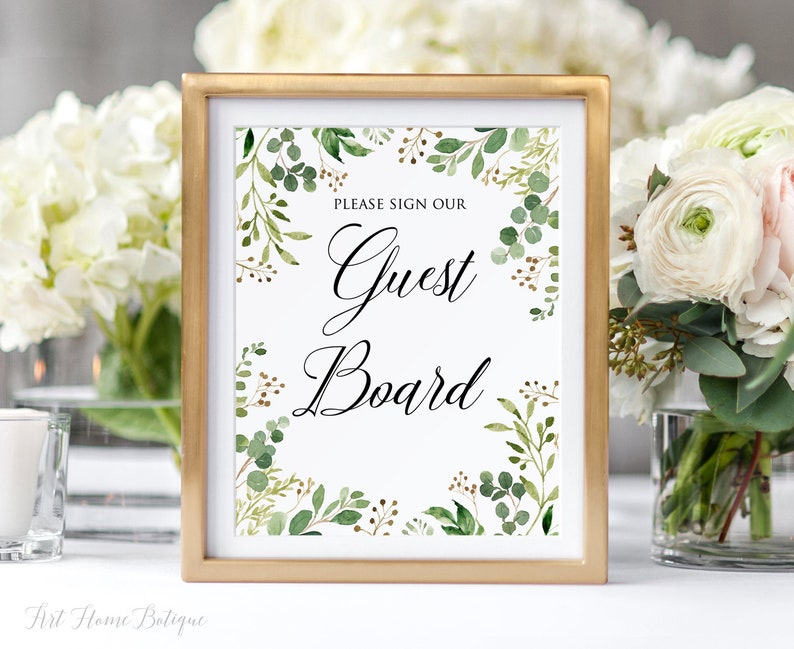 W427 Please Sign Our Guest Board Sign Eucalyptus Wedding Sign Garden w427-please-sign-our-guest-board-sign-eucalyptus-wedding-sign-garden