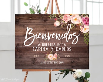 Bienvenidos wedding welcome sign template Mexico agave -  Portugal