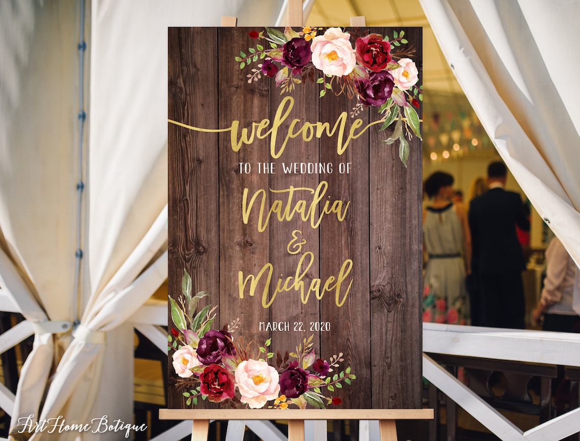 Welcome Wedding Sign, Rustic Welcome Wedding Sign, Welcome to Our ...