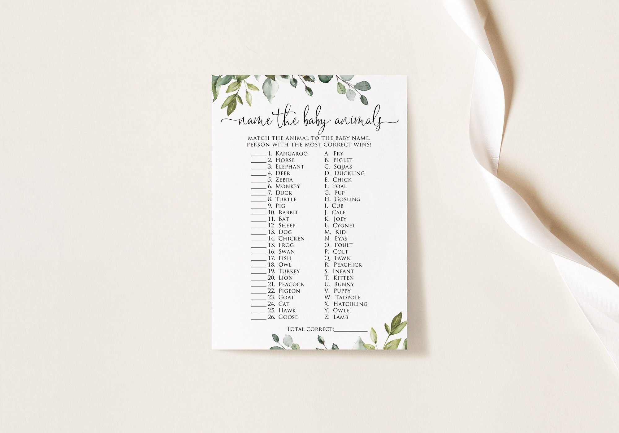 Baby Animal Name Quiz Name the Baby Animal Game Greenery - Etsy Canada Baby Animal Name Quiz Name the Baby Animal Game Greenery - Etsy Canada