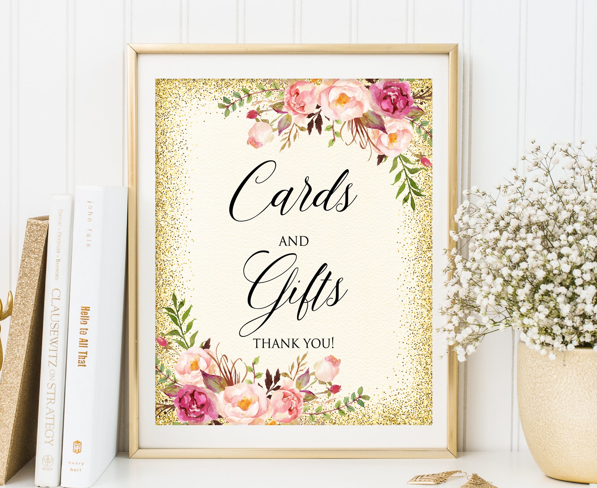 Cards and Gifts Sign Gift Table Sign Floral Printable Sign Etsy