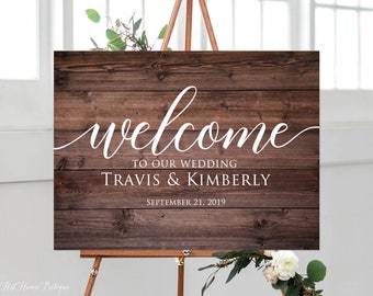 Rustic Welcome Wedding Sign, Welcome to Our Wedding Sign, Country Welcome Sign, Landscape Wedding Welcome Sign, Digital file, W485